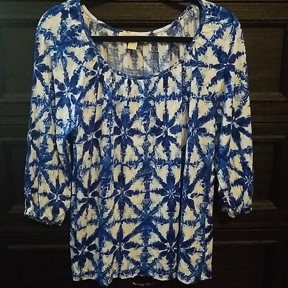 MICHAEL Michael Kors Blue & White Top